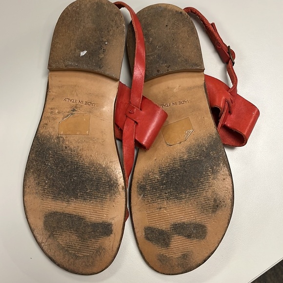 Mila Paoli size 39 / 9 red leather sandals made in Italy - Picture 7 of 7